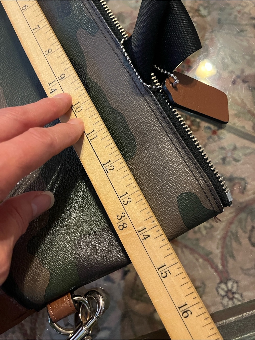 Coach Camouflage Foldover Crossbody Tote Bag Brown Leather Utility Unisex - Picture 4 of 13